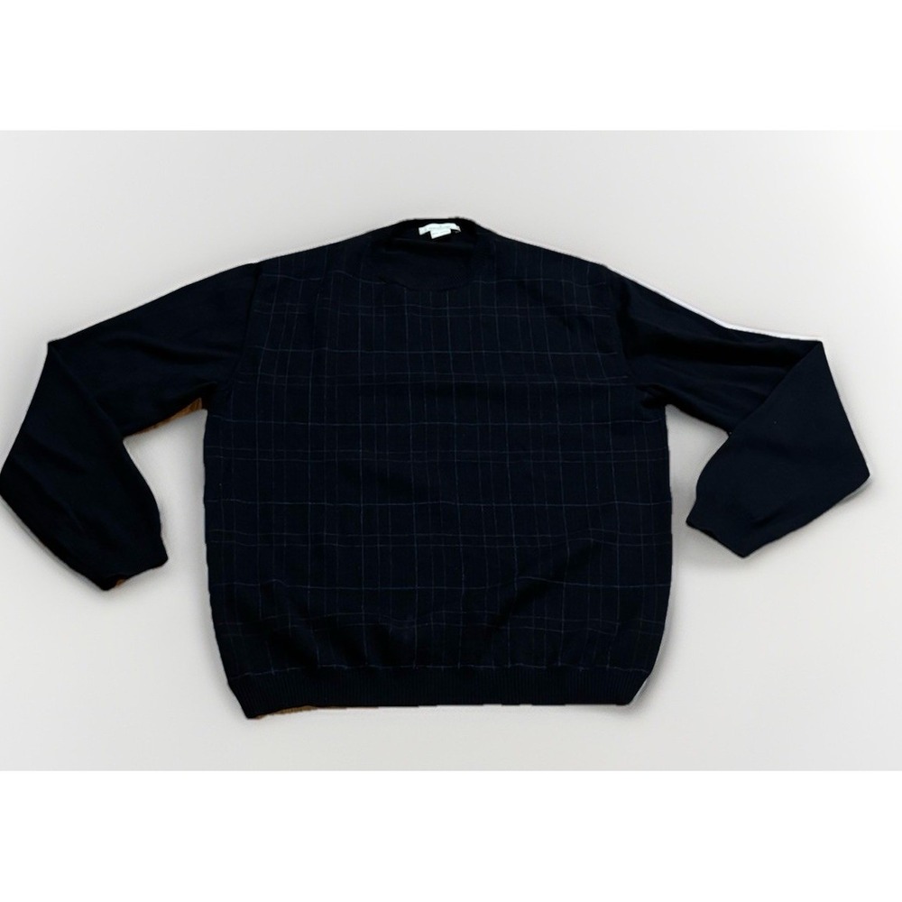 Ermenegildo Zegna Wool Sweater Mens Plaid Check 54 Italy Lana Knit Pullover